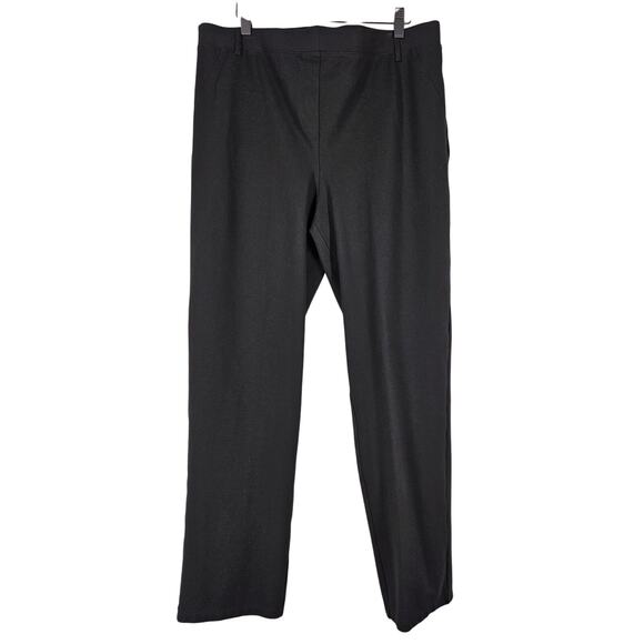 QUINCE WOMEN'S BLACK ULTRA-STRETCH PONTE STRAIGHT LEG PANT SIZE PETITE X-LARGE - Picture 1 of 10